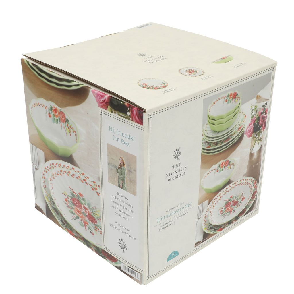 Painted Meadow 12-Piece Ceramic Dinnerware Set