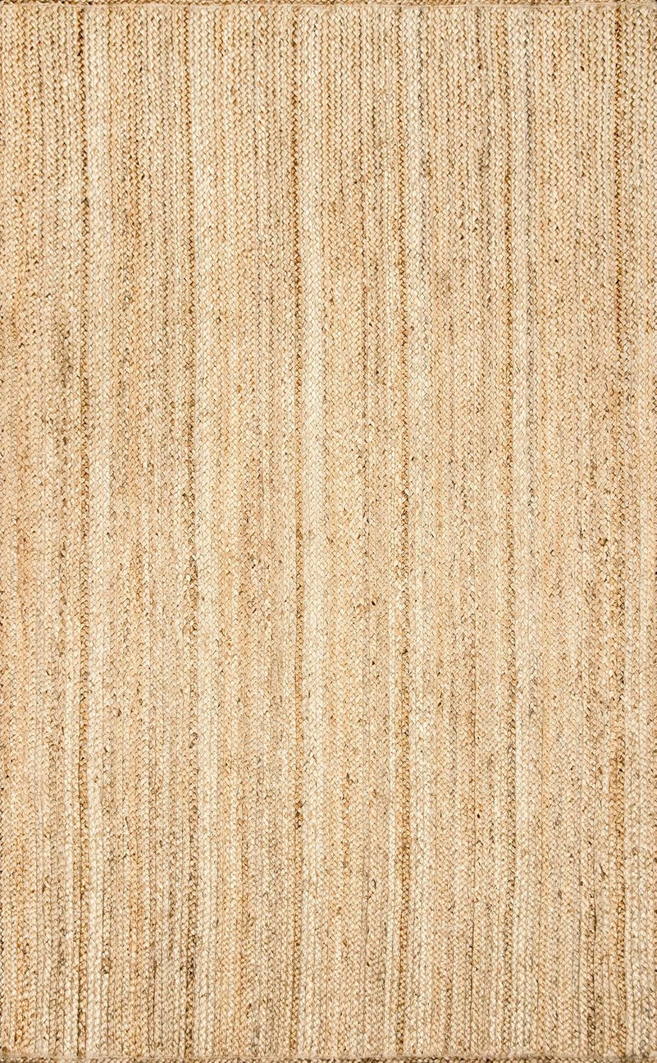 8X10 Rigo Jute Hand Woven Area Rug, Natural, Solid Farmhouse Design, Natural Fiber, for Bedroom, Living Room, Dining Room, Hallway, Office, Kitchen, Entryway