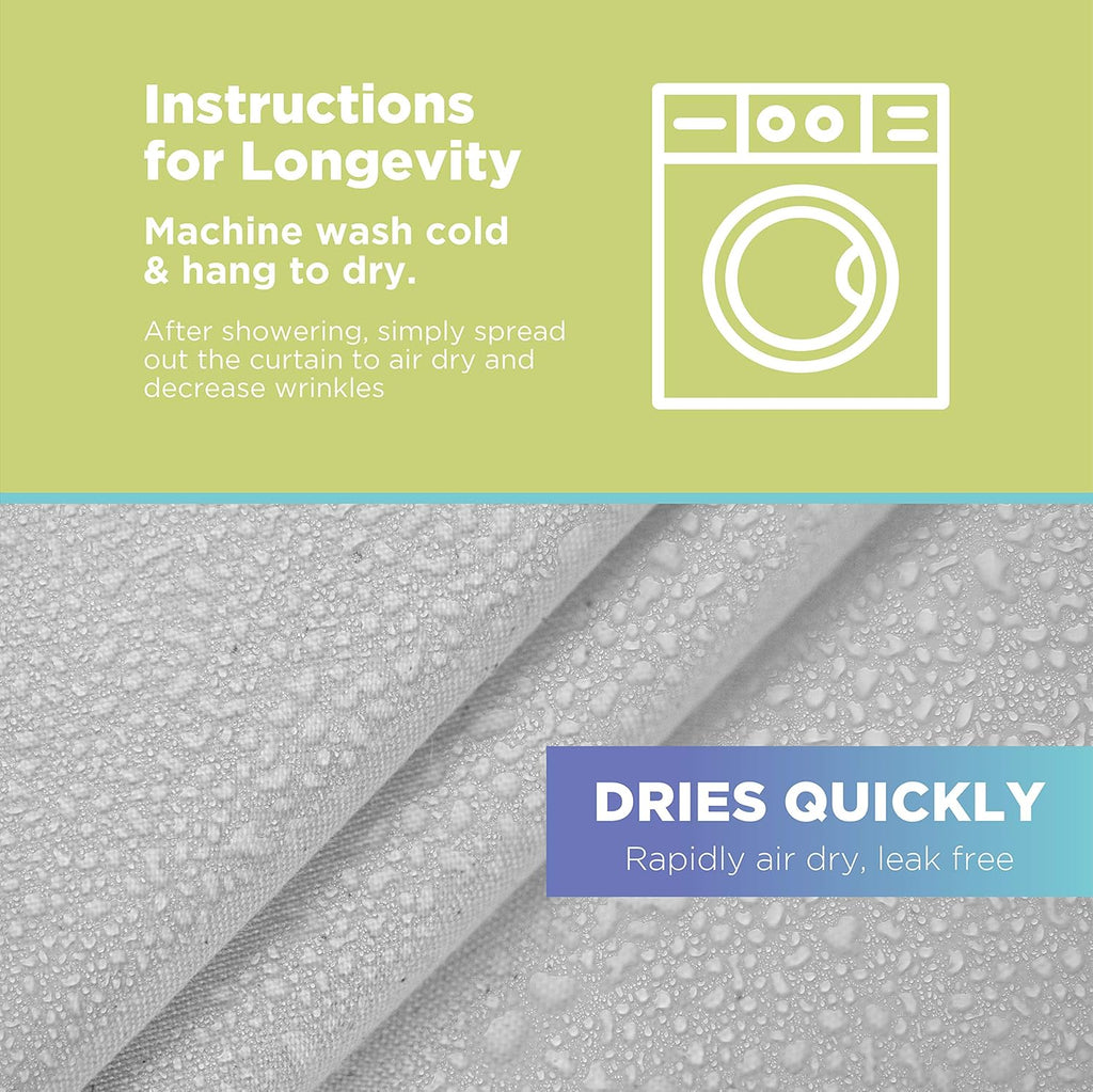 Organic Cotton Shower Curtain Liner - Durable and Breathable Standard Bathtub Shower Curtain - a Stylish Quality Bathroom Drape for Master Bath Tubs, Guest Bathrooms and Dorms - 70"X74", White