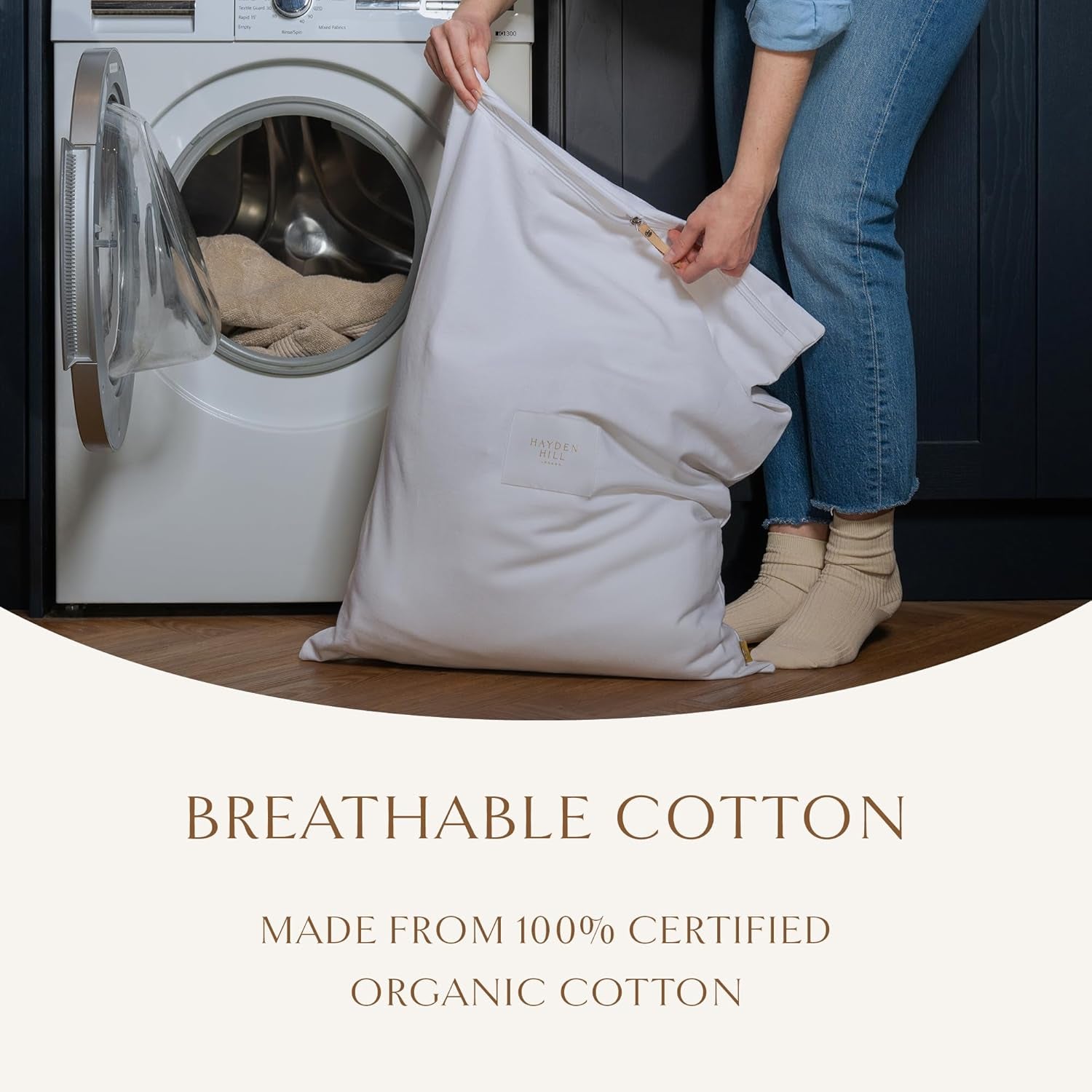 Luxury Organic Cotton Travel Laundry Bags - Set of 2 Large and Small Size - for Dirty Clothes at Home, Traveling, and Packable in Luggage and Suitcase - Carbon Neutral