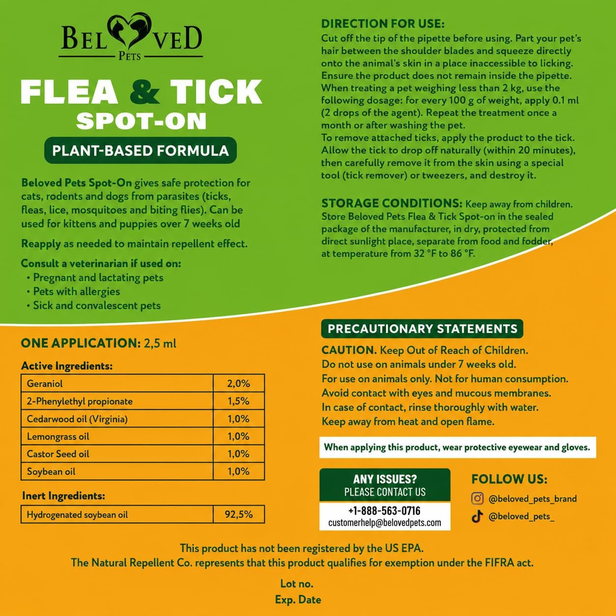 Flea and Tick Prevention for Small Dogs & Cats, Rabbits - Natural Flea Treatment & Pest Control - Topical Flea & Mosquito Repellent for Puppy and Kitten - All Pets