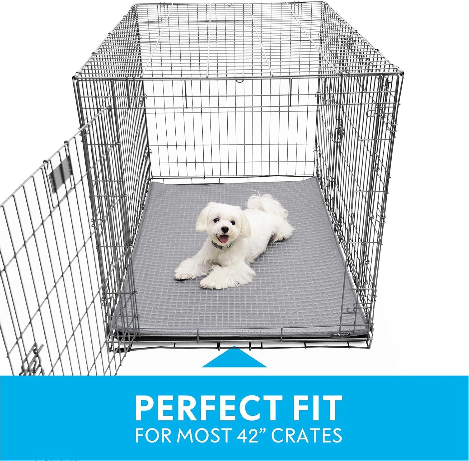 Cooling Orthopedic Crate Pad for Dogs and Cats, Washable Memory Foam Dog Cooling Mat (41X28 Inch Large Size for 42 Inch Kennel, Gray)