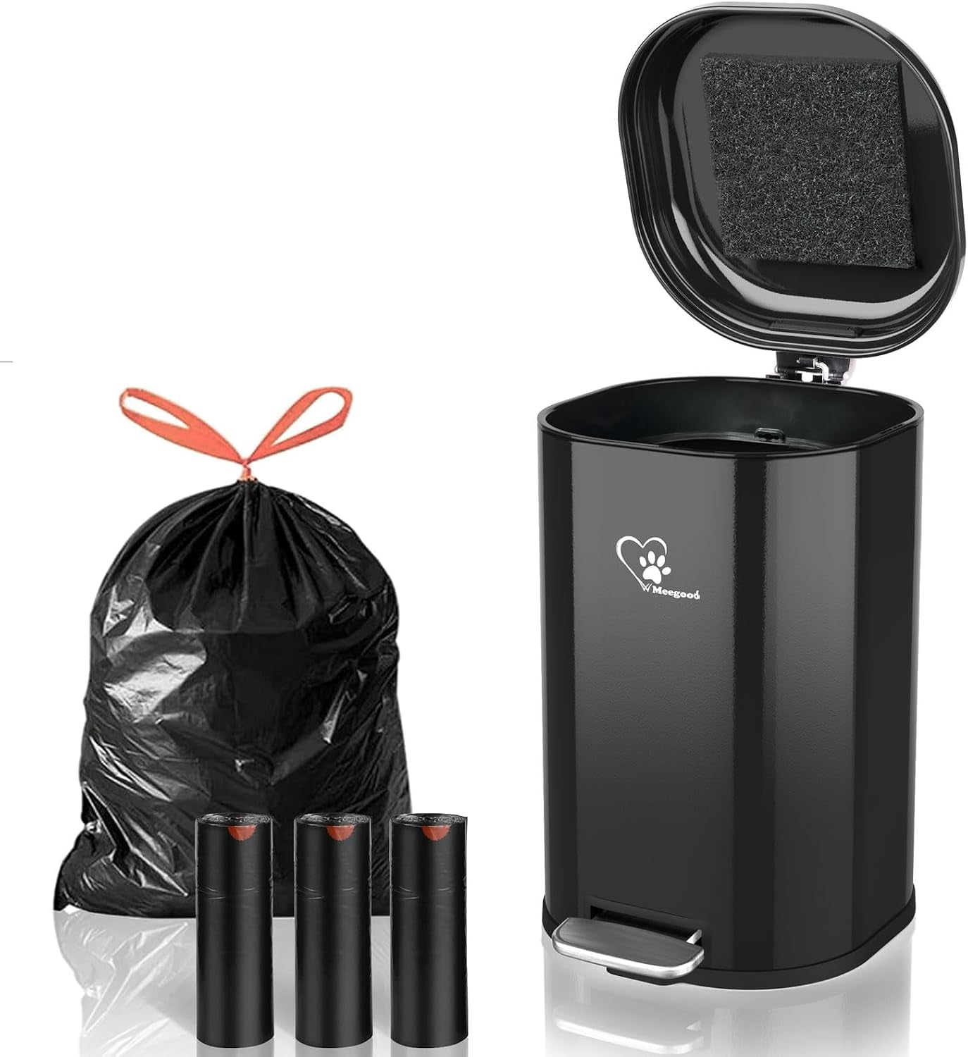 Dog Poop Trash Can for Outdoor with 4Pcs Activated Carbon Filter Replacement with Pet Waste Trash Can