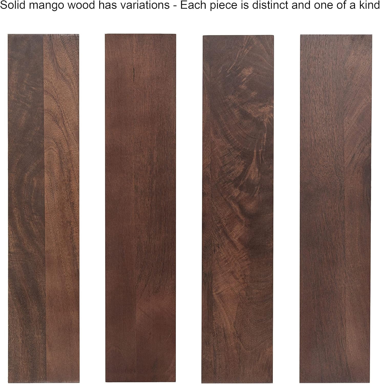 Kanna Modern Wavy Pieced Mango Wood round Side Table, 16 X 16 X 21, Walnut Brown, Mid-Century Scalloped Wooden End Table for Bedroom Nightstand or Living Room Plant Stand Indoors