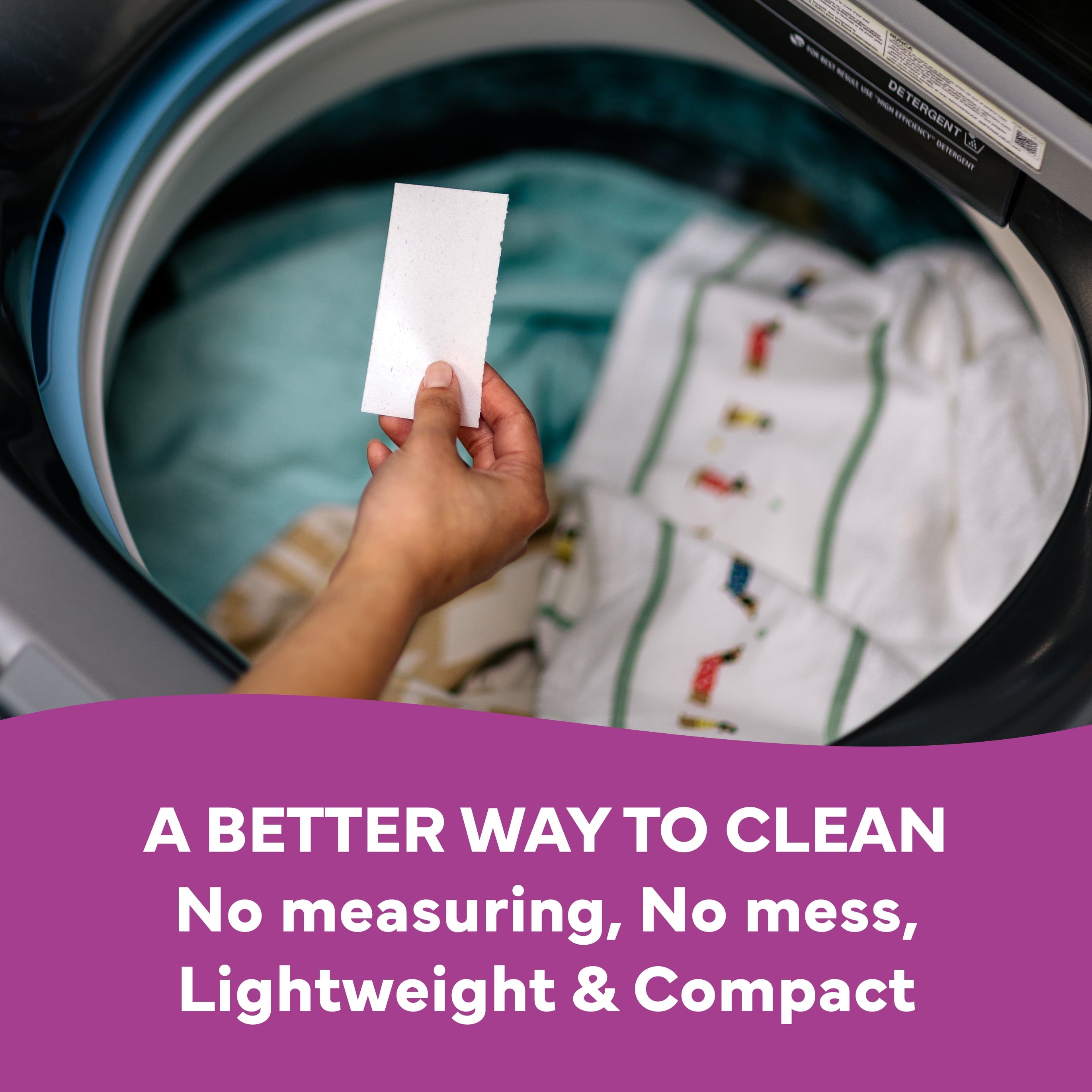 Laundry Detergent Sheets - Lilac Breeze Scent - up to 128 Loads (64 Sheets) - Laundry Detergent Eco-Strips