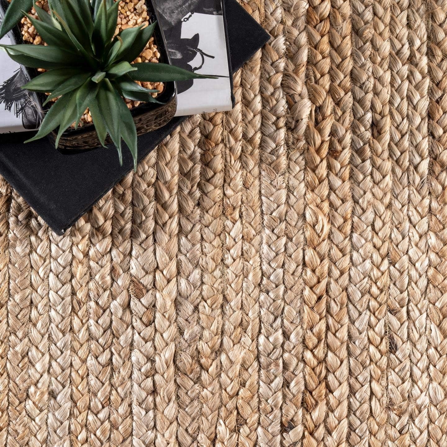 2X4 Rigo Jute Hand Woven Area Rug, Natural, Solid Farmhouse Design, Natural Fiber, for Bedroom, Living Room, Dining Room, Hallway, Office, Kitchen, Entryway
