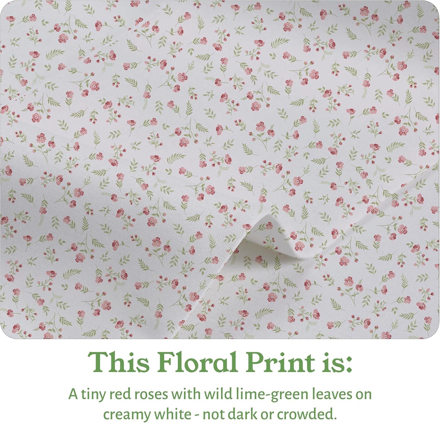 Full Sheet Set Floral, 100% Organic Cotton Percale Sheets, Deep Pocket Full Sheets & Pillowcase Set - Floral