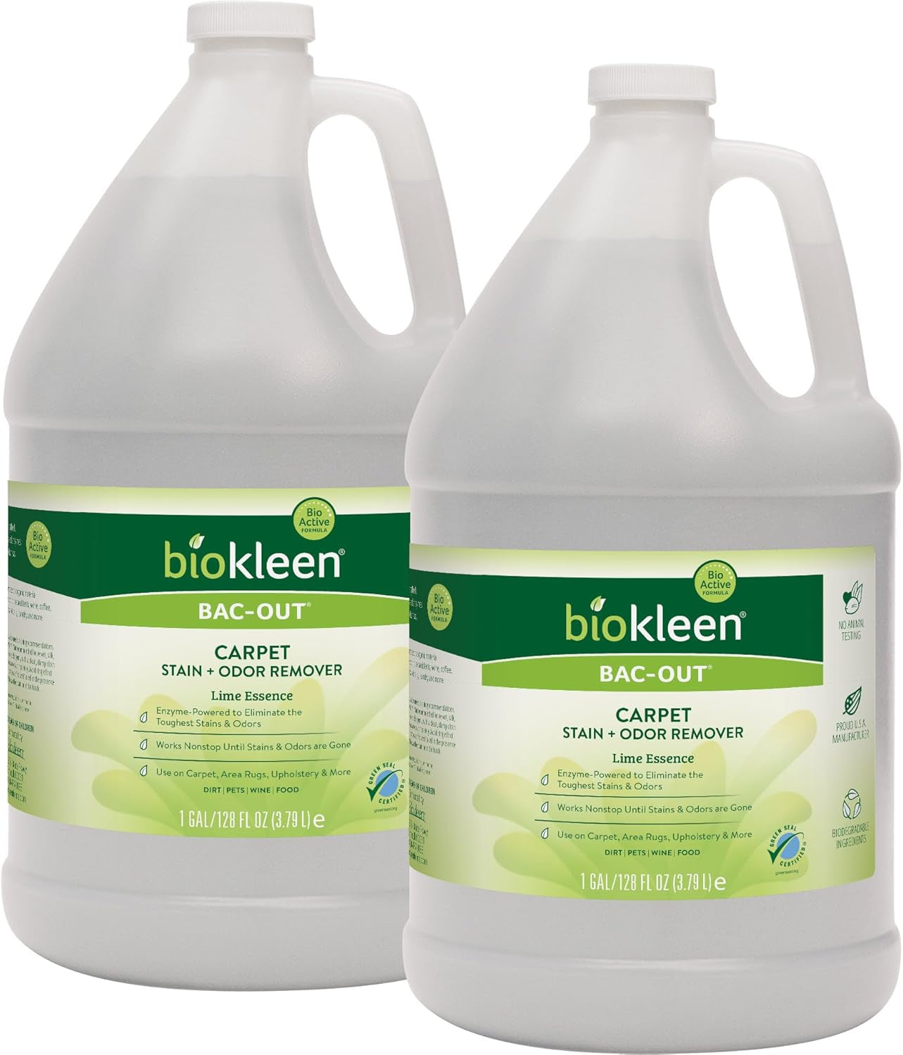Bac-Out Carpet Stain Remover Enzymatic, Destroys Stains & Odors Safely, for Pet Urine, Laundry, Diapers, Wine, Carpets, More, Eco-Friendly, Plant-Based