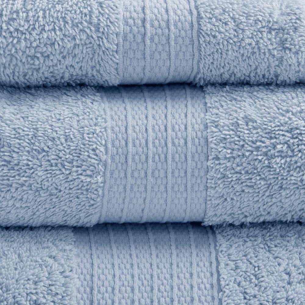 Organic 6-Piece Blue Cotton Bath Towel Set