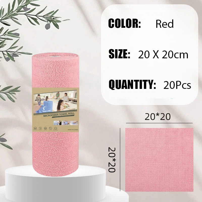 20~60Pcs Thickened Super Absorbent Dishcloth Reusable Kitchen Wiping Rags Microfiber Cleaning Cloths Household Cleaning Tools
