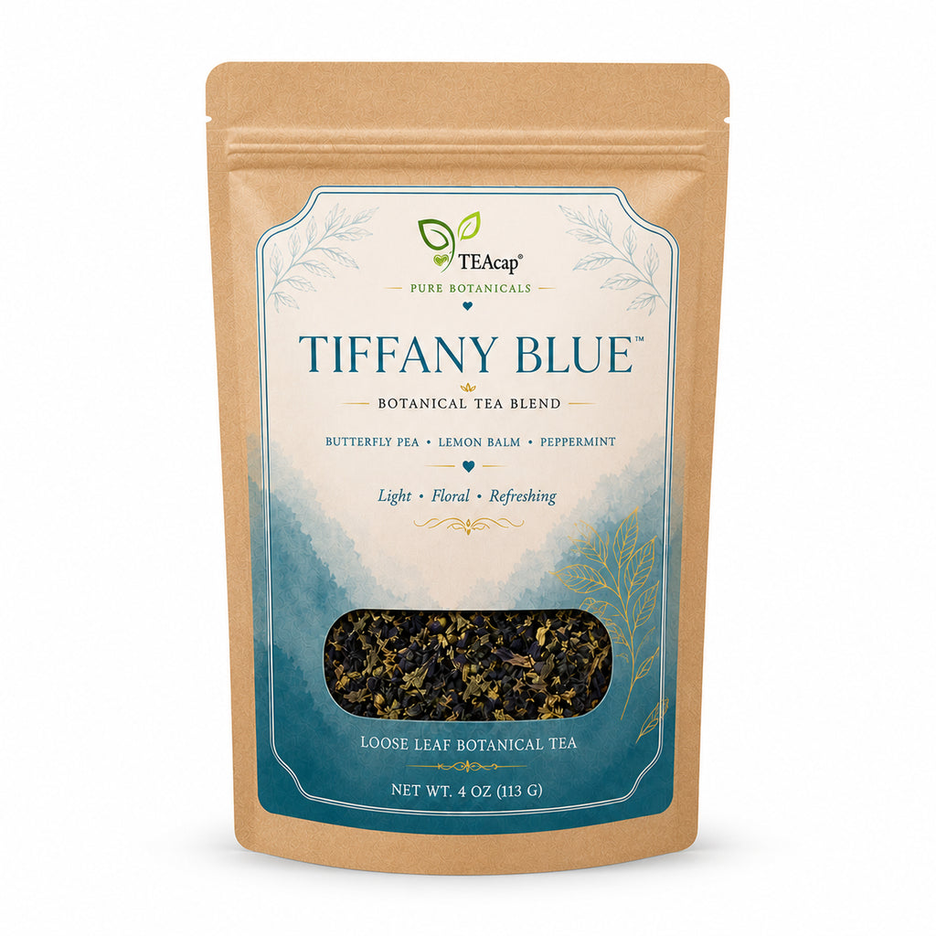 Butterfly Pea Flower Tea Blue Herbal Blend Peppermint Lemon Balm Loose Leaf 4 Oz