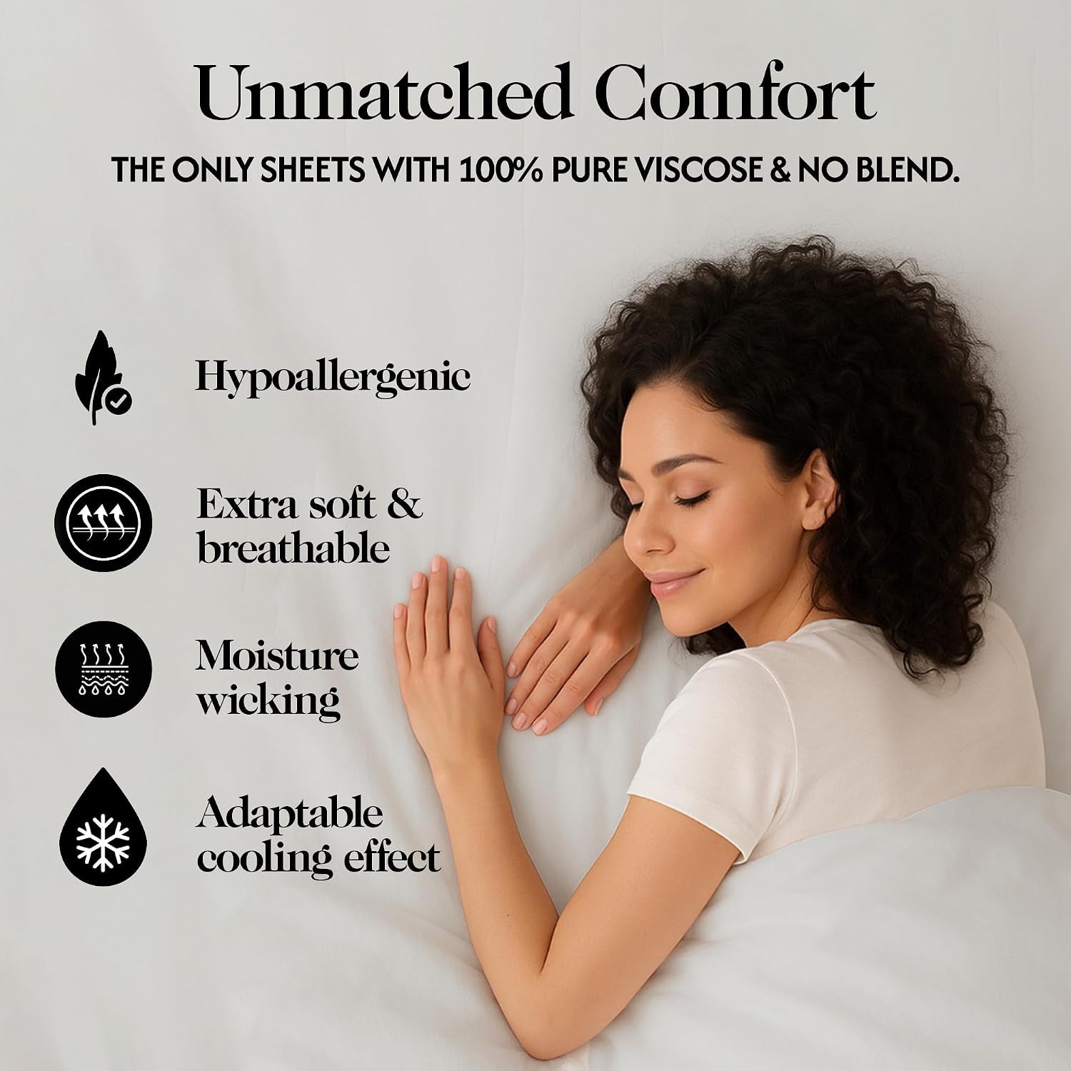100% Organically Grown Bamboo Viscose Queen Sheet Set - 16" Deep Pocket with 4 Corner Straps & Double-Elastic, 100% Pure Viscose No Blend, Silky Soft & Breathable Bedsheets, 4 Pcs, Light Grey