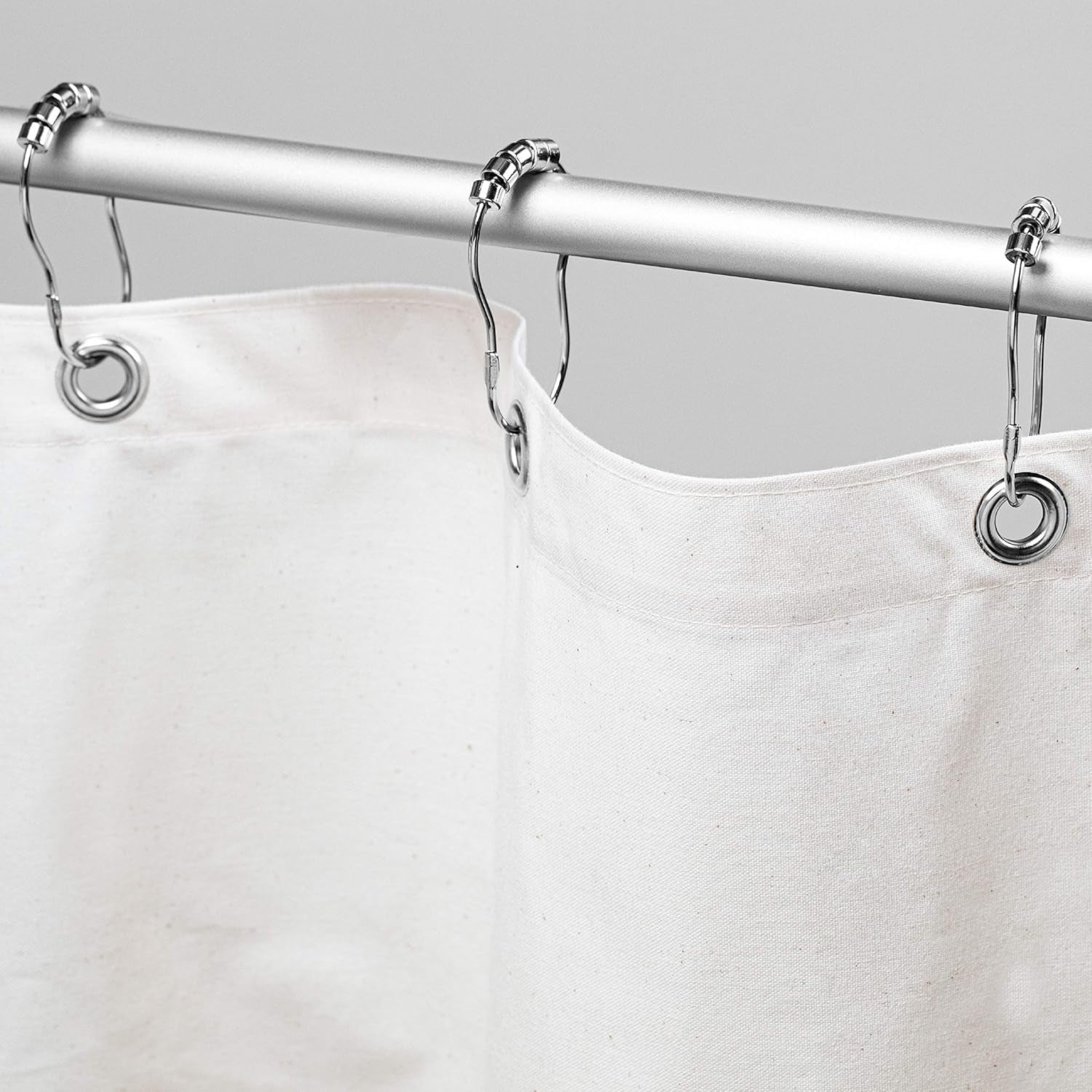 Organic Cotton Shower Curtain Liner - Durable and Breathable Standard Bathtub Shower Curtain - a Stylish Quality Bathroom Drape for Master Bath Tubs, Guest Bathrooms and Dorms - 70"X74", White