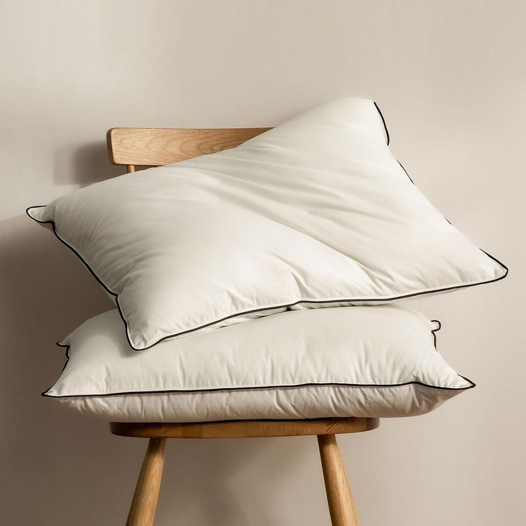 Lightweight Organic Feather down Comforter Full Size and down Pillows Set for Summer