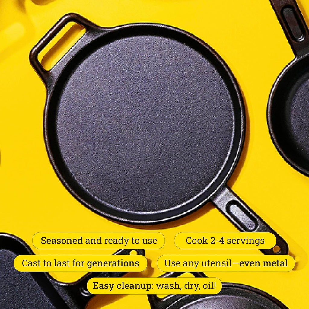 BOLD 12 Inch Seasoned Cast Iron Griddle, Design-Forward Cookware