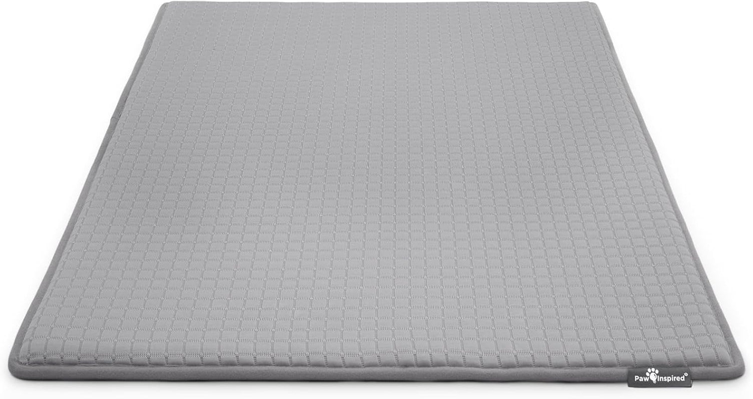 Cooling Orthopedic Crate Pad for Dogs and Cats, Washable Memory Foam Dog Cooling Mat (41X28 Inch Large Size for 42 Inch Kennel, Gray)