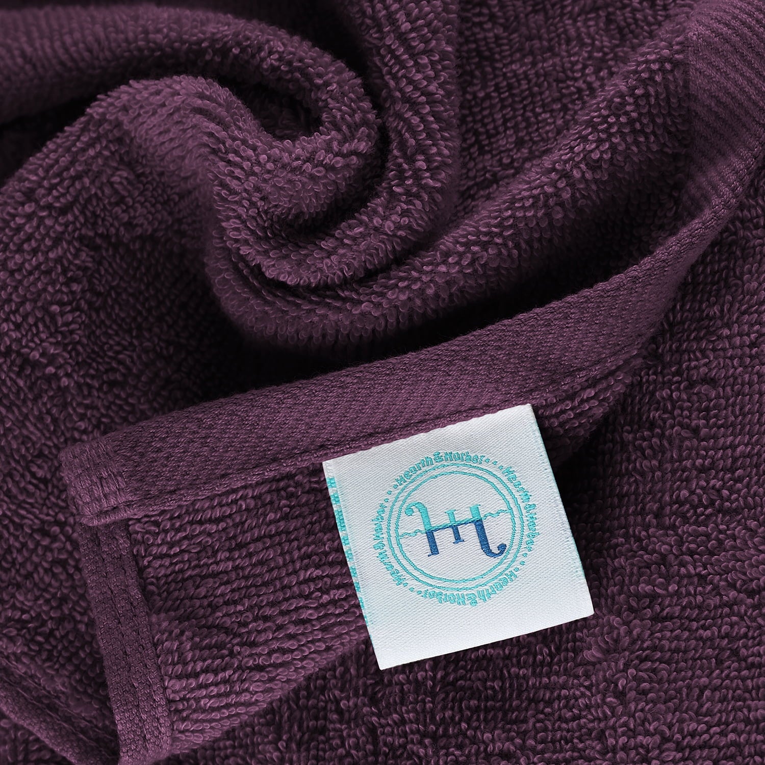 Bath Towel Collection, 100% Cotton Luxury Set of 12 Multipurpose Wash Cloths - Purple