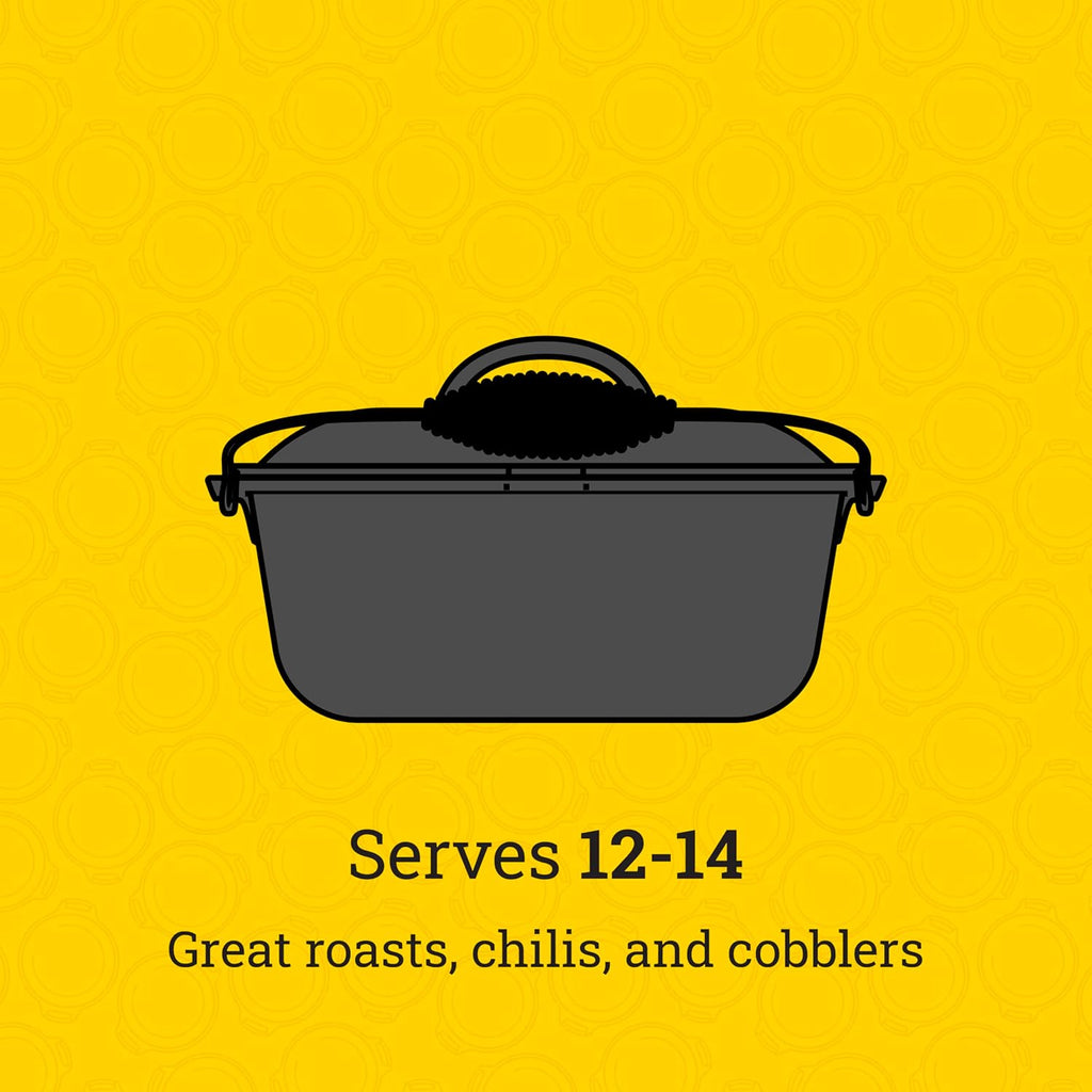 Seasoned Cast Iron Dutch Oven with Bail Handle - Heavy-Duty Campfire Ready Cooking Pot with Lid for Indoor & Outdoor Cooking - 9 Quart