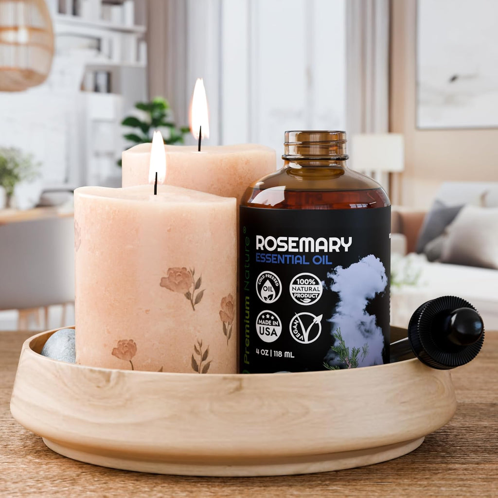 Rosemary Essential Oil for Diffuser Aromatherapy for Skin for Hair Growth Diffuser Oil for Body Oils Aceite De Romero 4Oz