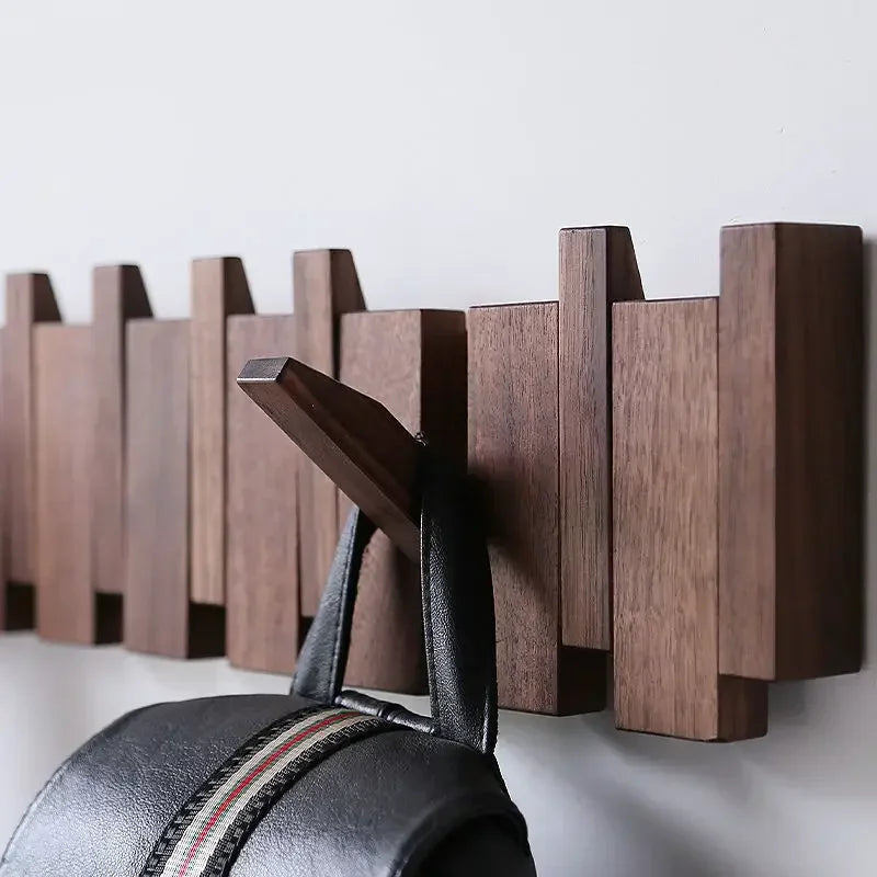 Natural Wood Wall Mounted Piano Coat Rack| Coat Rack Wall Mount| Flip down Wall Hook Rack 5 Hooks| Entryway Wall Art Hook,Made of Acacia Wood (Wood Wax Oil Dyed Walnut Color).Wall Art (Copy)
