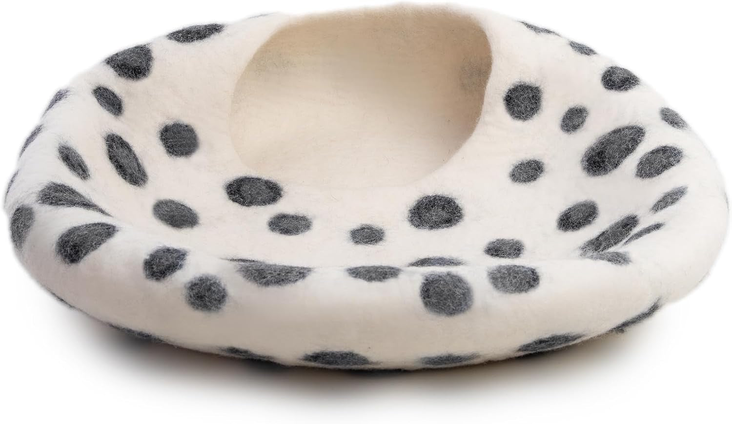 Large Wool Cat Bed Cave - Extra Warm Kitty Beds Handcrafted Kitten Caves Bed for Indoor Cats - Eco-Friendly Felt, Foldable Cat Hideaway Covered Cat House Pod by