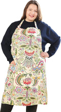 Cotton Linen Baking plus Size Aprons for Women with Pockets Kitchen Cooking
