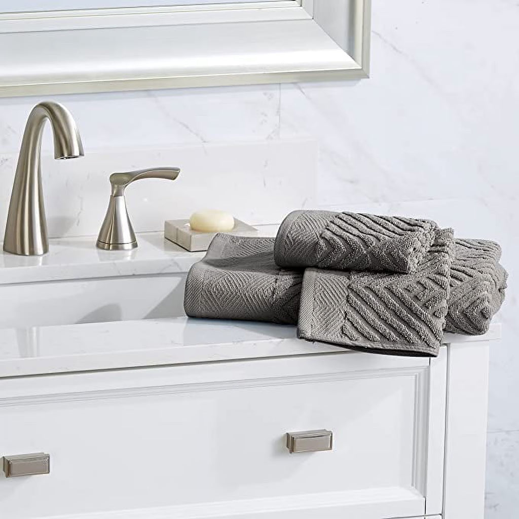 100% Organic Cotton Luxury Bathroom Towel Set for Hotel & Spa, 8-Piece, Gray