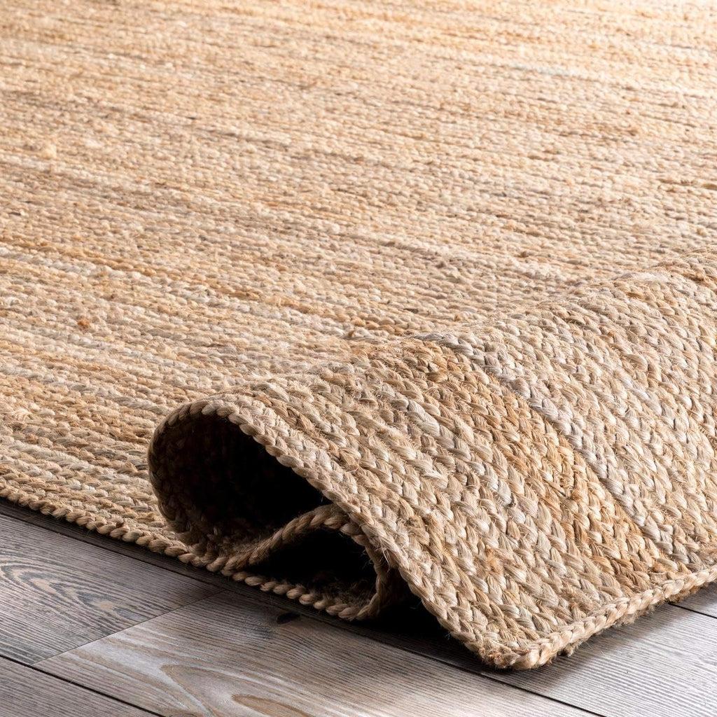 2X4 Rigo Jute Hand Woven Area Rug, Natural, Solid Farmhouse Design, Natural Fiber, for Bedroom, Living Room, Dining Room, Hallway, Office, Kitchen, Entryway