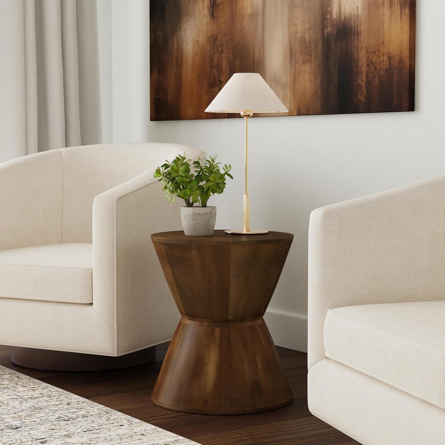 Walnut Mango Wood End/Side round Table