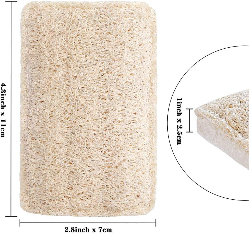 Loofah Dish Sponges Kitchen,Organic Natural Sponges for Dishes,Non Scratch Eco Friendly Biodegradable for Cleaning,6Pcs