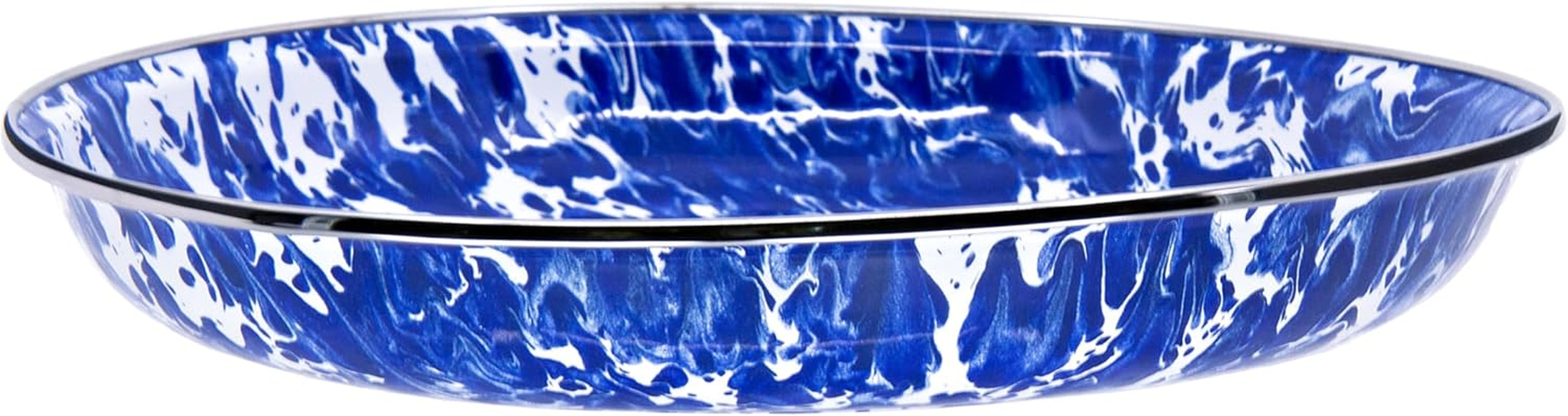 Enamelware 12-Piece Dinnerware Set, Cobalt Swirl