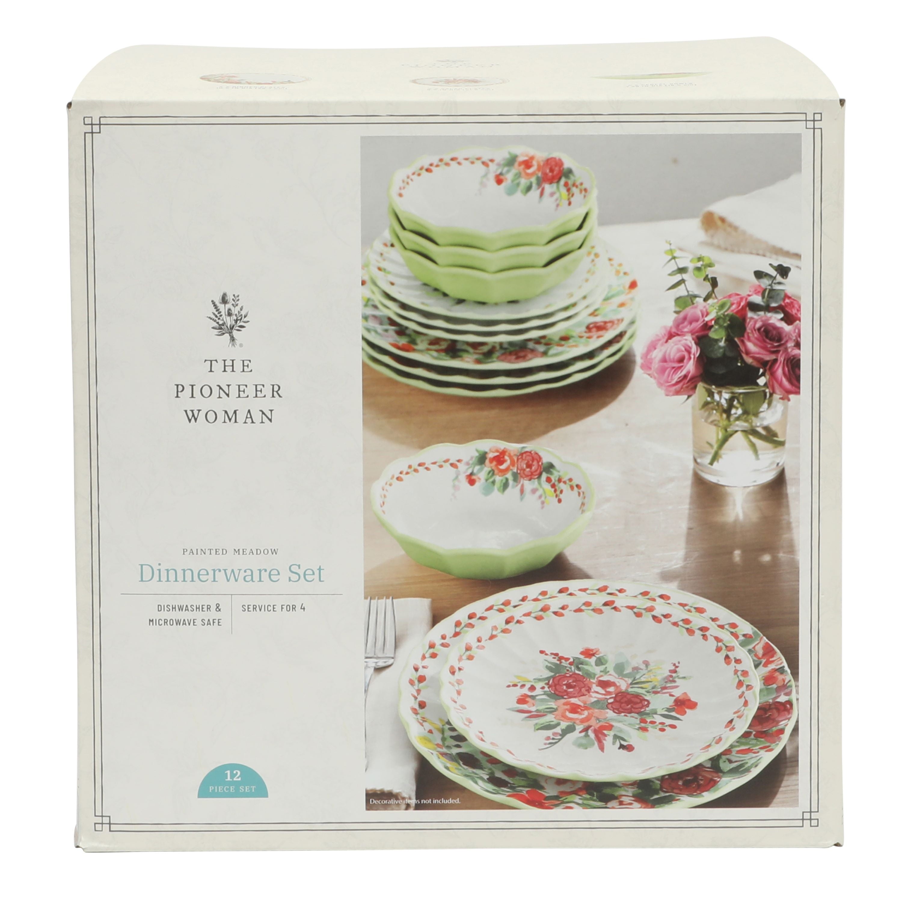 Painted Meadow 12-Piece Ceramic Dinnerware Set