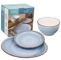 142774.12 Holcomb Ceramic Dinnerware Set, Light Blue - 12 Piece