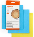 Totally Plant-Based Sponge Cloths - Cellulose Sponge Cloths, Super Absorbent Dish Towels, Reusable Paper Towel Alternative, 100% Natural Plant-Based, 3-Pack, Multicolor