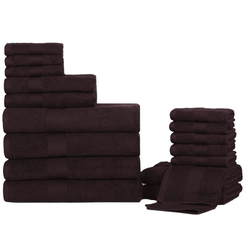 Luxurious Ultra Soft Plush Thick Cotton Towel Sets - Set of 18