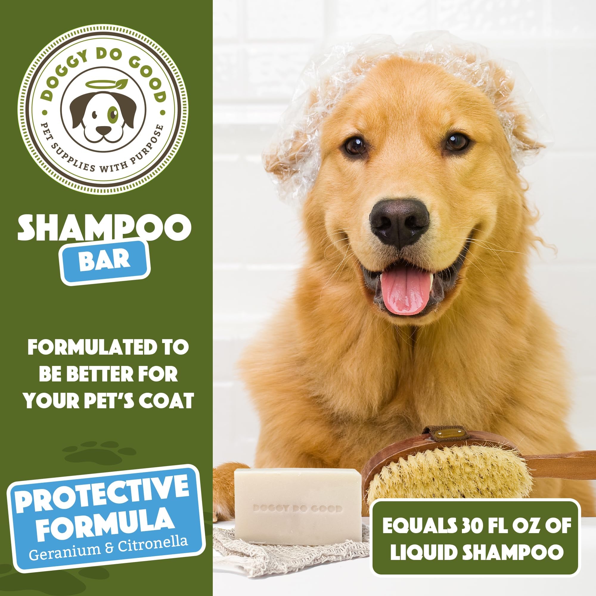 Deshedding Dog Shampoo Bar, Dog Soap Bar, Geranium & Citronella Shampoo for Dogs, Natural Dog Shampoo for Shedding