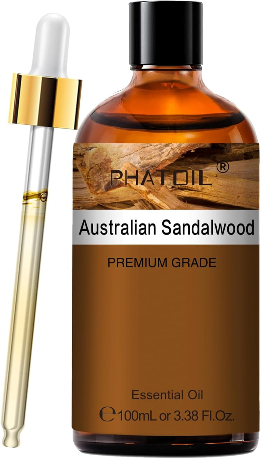 Pure Essential Oil, Pure Oil for Hair Care, Nail Care, Skin Care, Aromatherapy, DIY Candle Soap Making 3.38Fl Oz ( Australian Sandalwood )