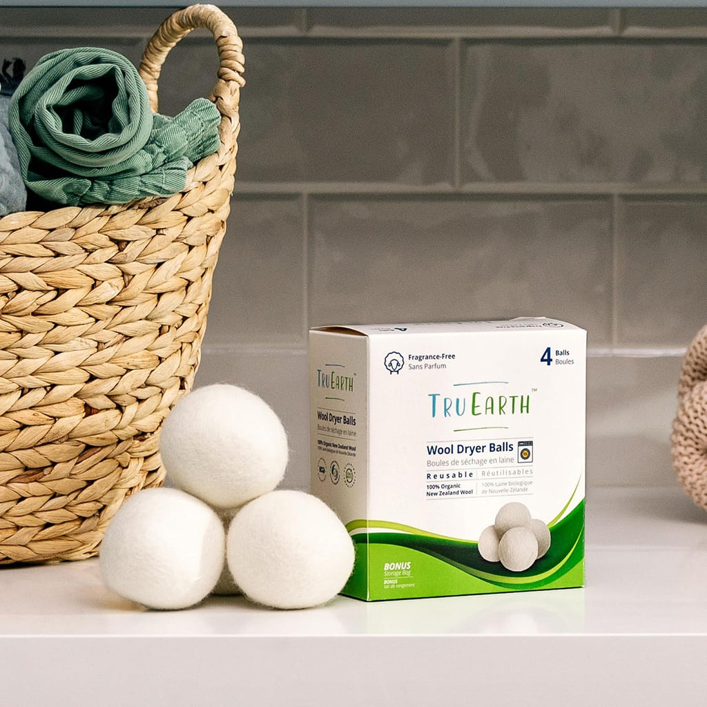 Wool Dryer Balls, Set of 4 XL 100% Wool Anti-Static Balls for Laundry, Reusable & All Natural