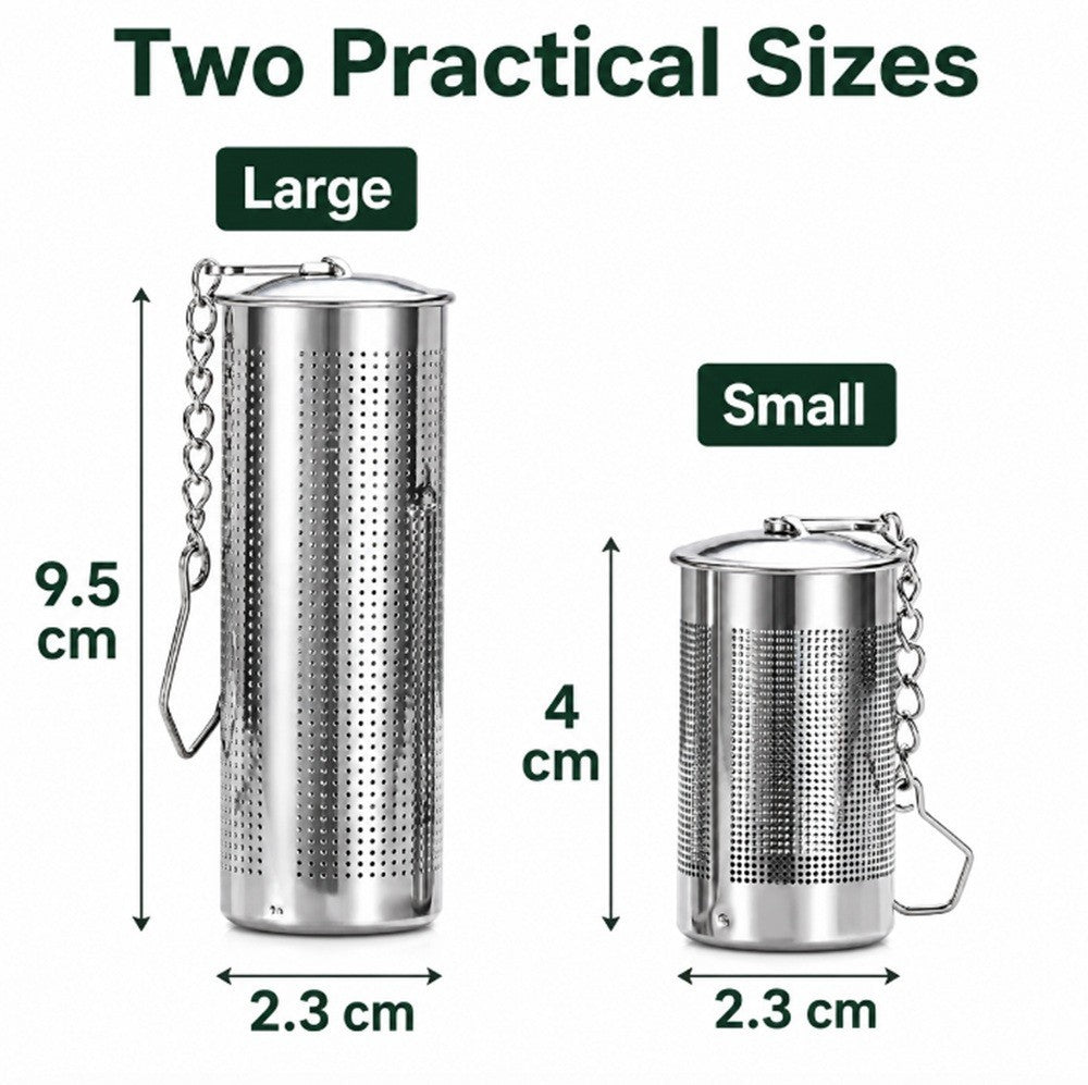 2-Pack Stainless Steel Tea Infuser Ball Fine Mesh Strainer W Chain Hook for Tea