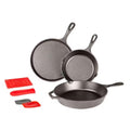 6-Piece Cast Iron Cookware Set in Black