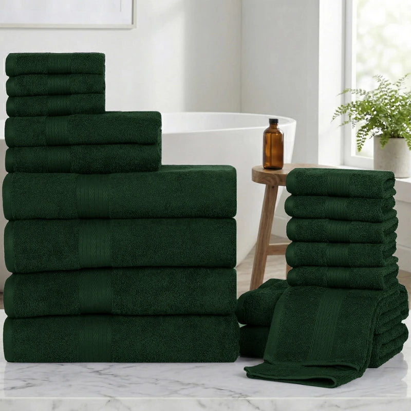 Luxurious Ultra Soft Plush Thick Cotton Towel Sets - Set of 18