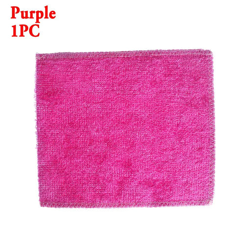 1PC Anti-Grease Dish Cloth Bamboo Fiber Washing Towel Scouring Pad Magic Cleaning Rags Kitchen Household Supplies Cleaning Tools