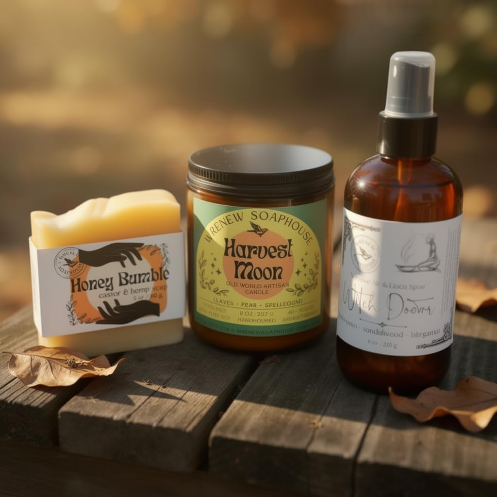 Indian Summer Handmade Home Fragrance Gift Set – Soy Candle, Room Spray & Artisan Soap – Spa Self Care & Housewarming Gift for Women