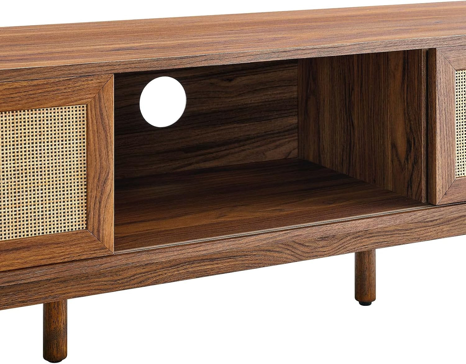 Soma 60" Rattan TV Stand in Walnut