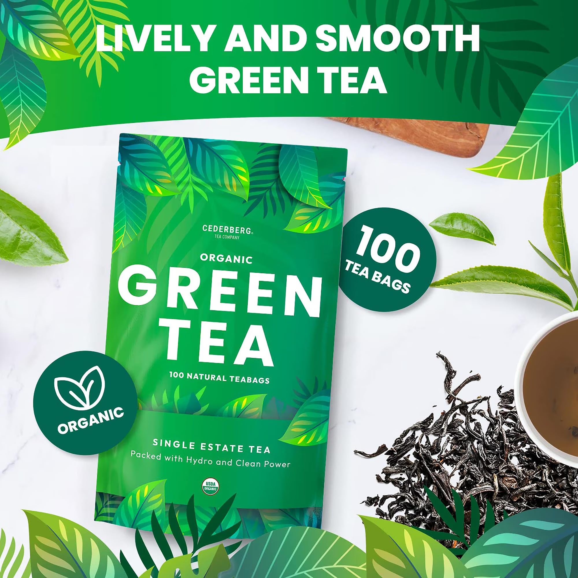 Organic Green Tea Bags -100 | Non GMO