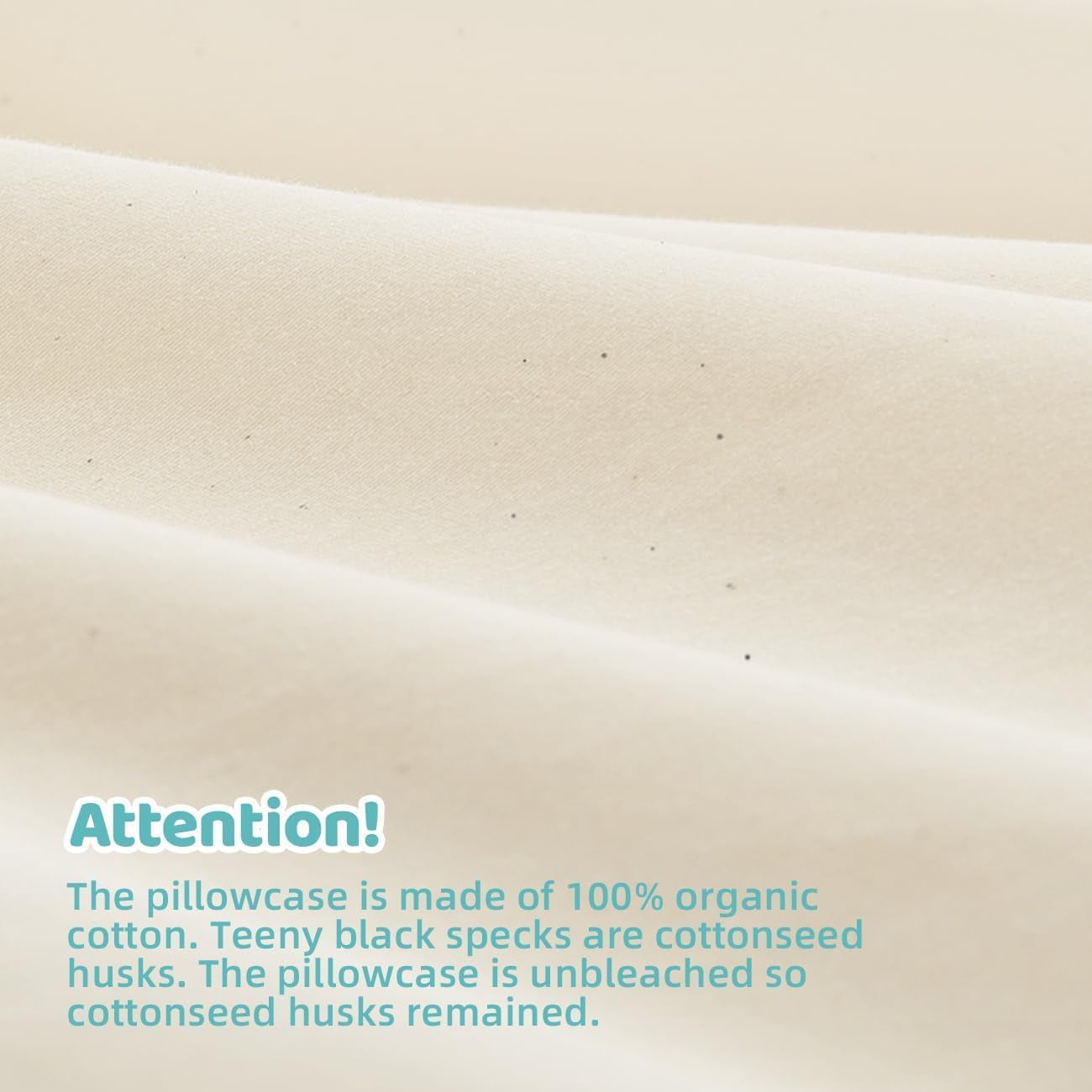 Organic Pillow with Pillowcase - 20X36 King Size Pillow with 100% Organic Cotton Shell, Adjustable Loft Organic King Plilow, Machine Washable, Soft, Perfect for Adults&Couples