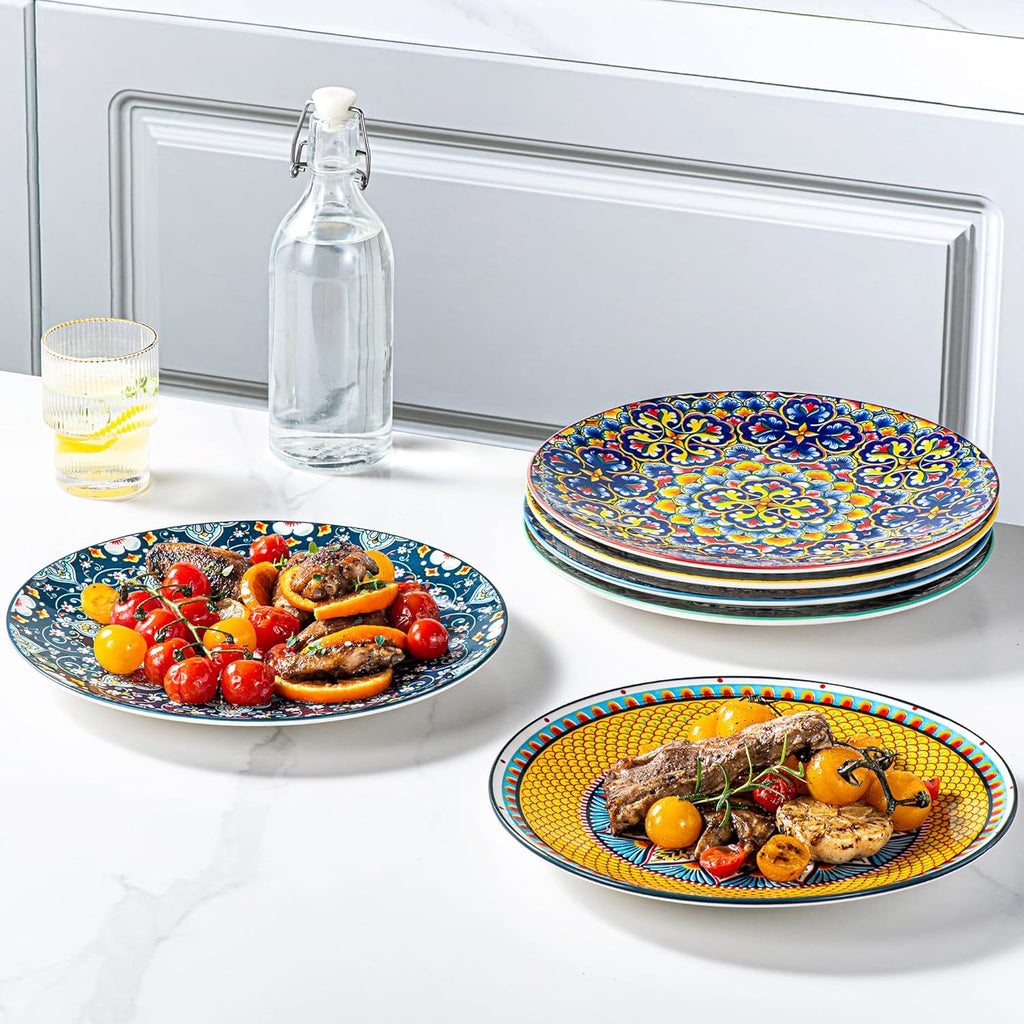 Plates and Bowls Set, Dinnerware Set for 6-20 Oz Bowls, 10.5 Inch Dinner Plates, 8.5 Inch Dessert Plates, 14 Oz Mugs
