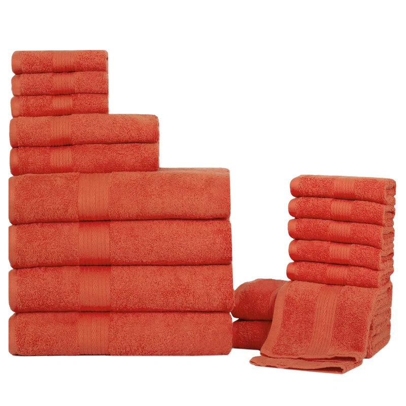 Luxurious Ultra Soft Plush Thick Cotton Towel Sets - Set of 18