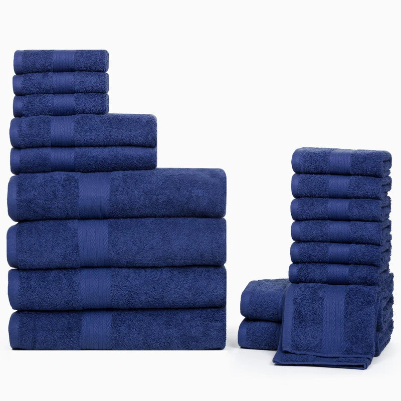 Luxurious Ultra Soft Plush Thick Cotton Towel Sets - Set of 18