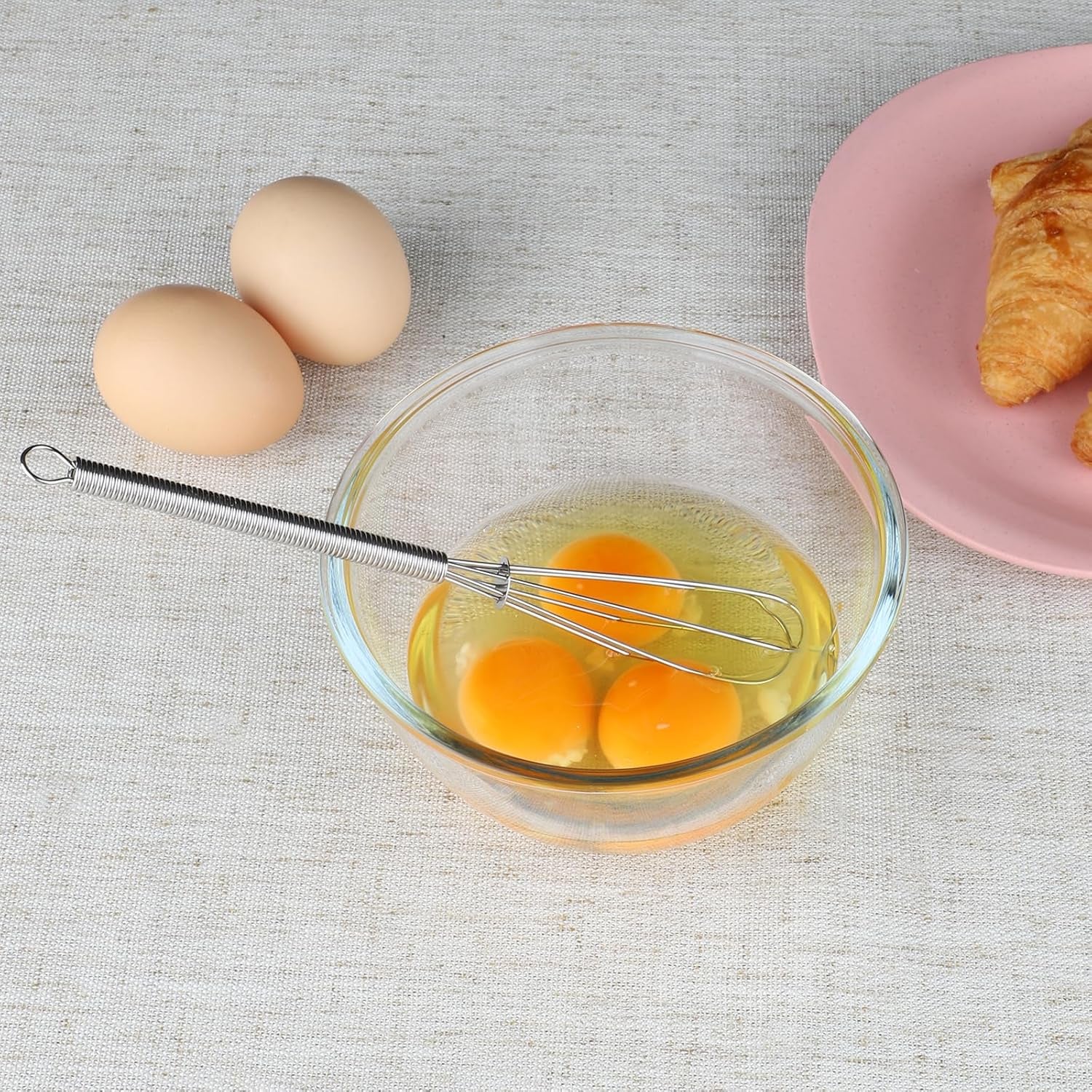 Stainless Steel Whisk Set of 4, Food Grade Balloon Whisk Egg Beater, Thicken Wire Mixing Whisk for Baking, Cooking, Whisking Cream, Sauce, Pancake Batter